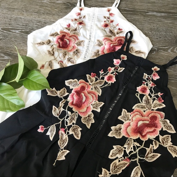 Dresses & Skirts - Floral Embroidered Overlay Maxi Dress
