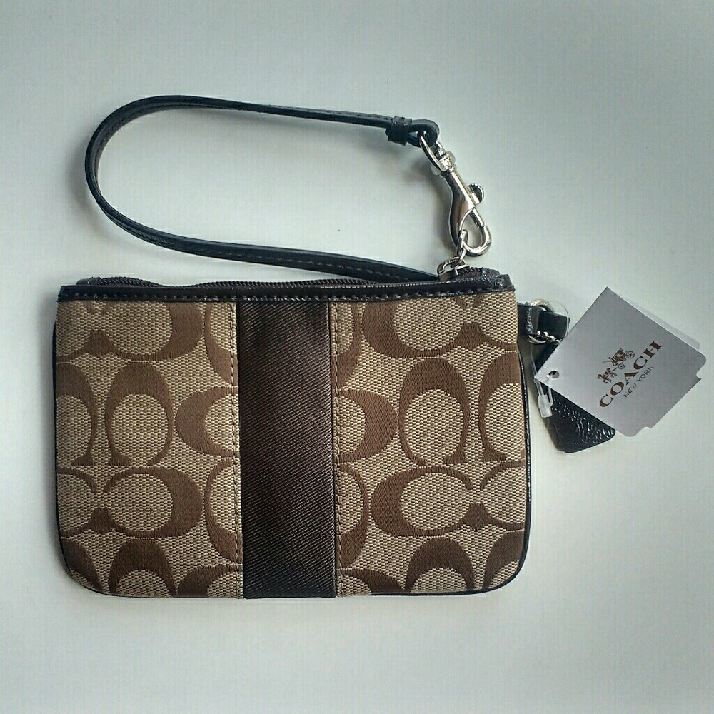 Coach signature wristlet NWT