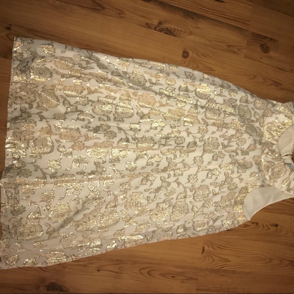 Tibi gold dress