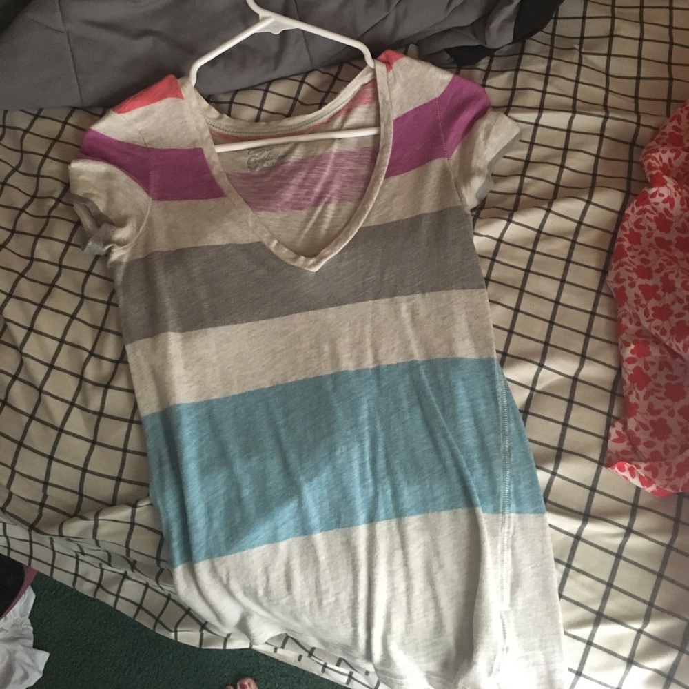 american eagle stripped tee shirt
