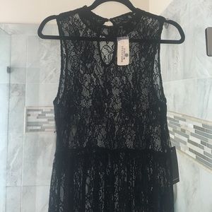 Full length black lace maxi