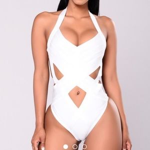 White one piece swimsuit