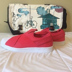 NEW Adidas Women's SUPERSTAR Slip On Shoe Pink!