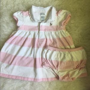 Ralph Lauren baby girl play set 9m pink stripe