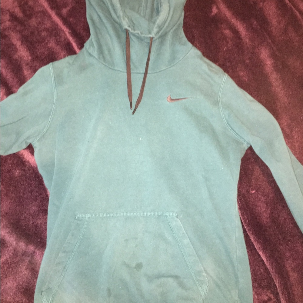 blue nike cowl neck hoodie