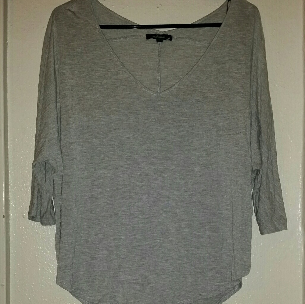 🚨SOLD🚨Grey essential 3/4 length sleeve top