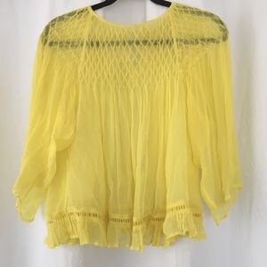 Shear Yellow Blouse from Mango