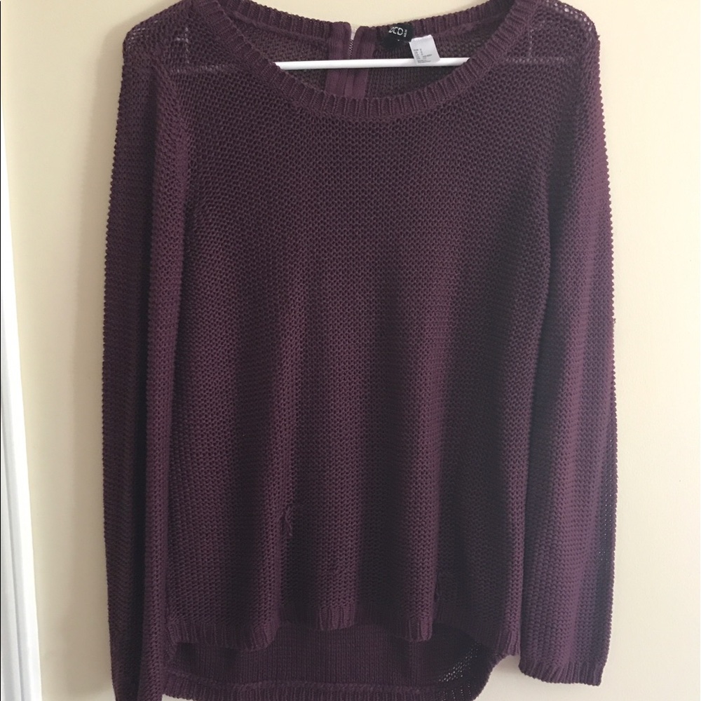 Zipper back sweater