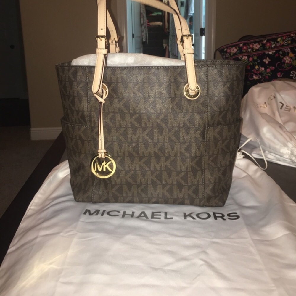 Michael Kors Brown Logo Jet Set
