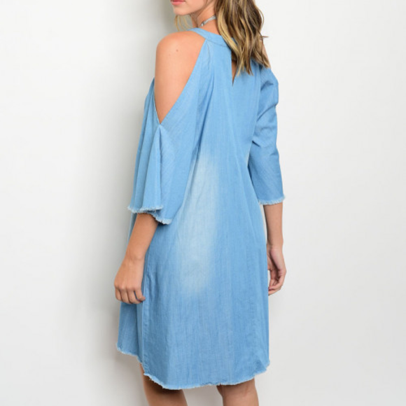 Dress COLD SHOULDER Denim dress - Picture 4 of 4