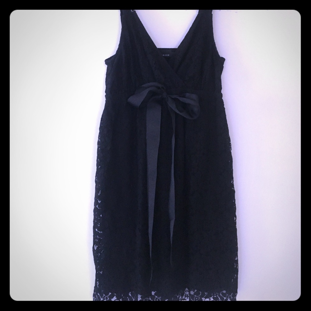 Lace Black Empire Waist Dress