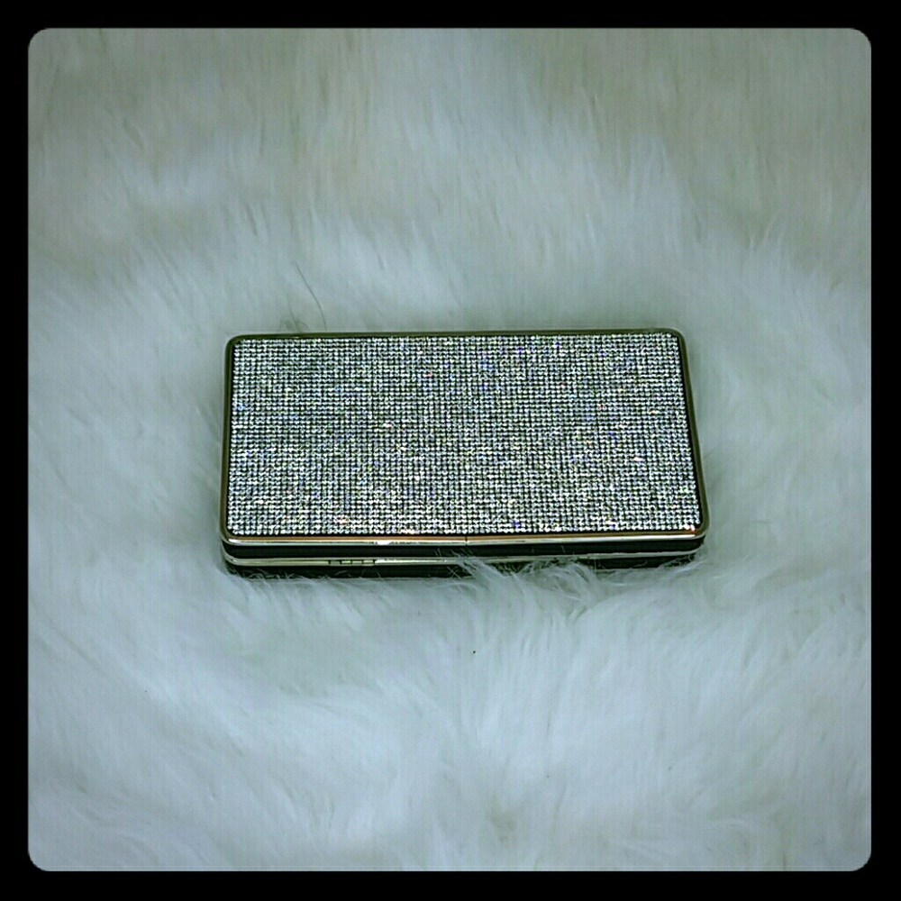 Shimmery Rhinestone Box Shaped Clutch