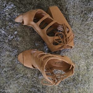 Nude Suede Summer Heels