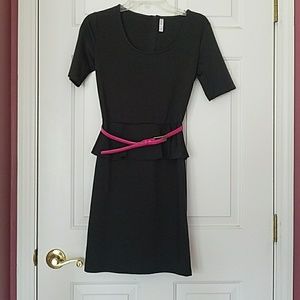 Charcoal peplum dress