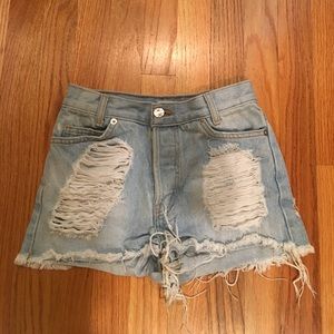 Brandy Melville John Galt High Waisted Denim Short