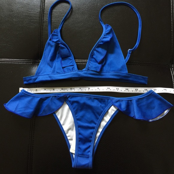 Denim Look Brazilian Rufflekini NWOT - Picture 5 of 7