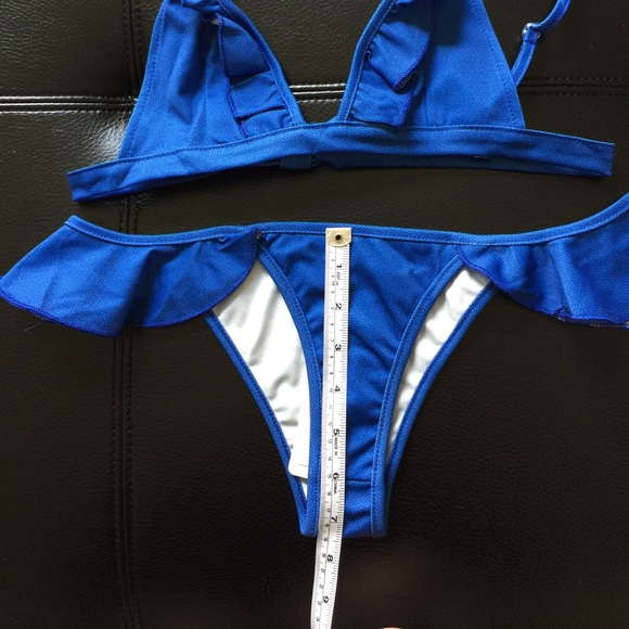 Denim Look Brazilian Rufflekini NWOT - Picture 6 of 7