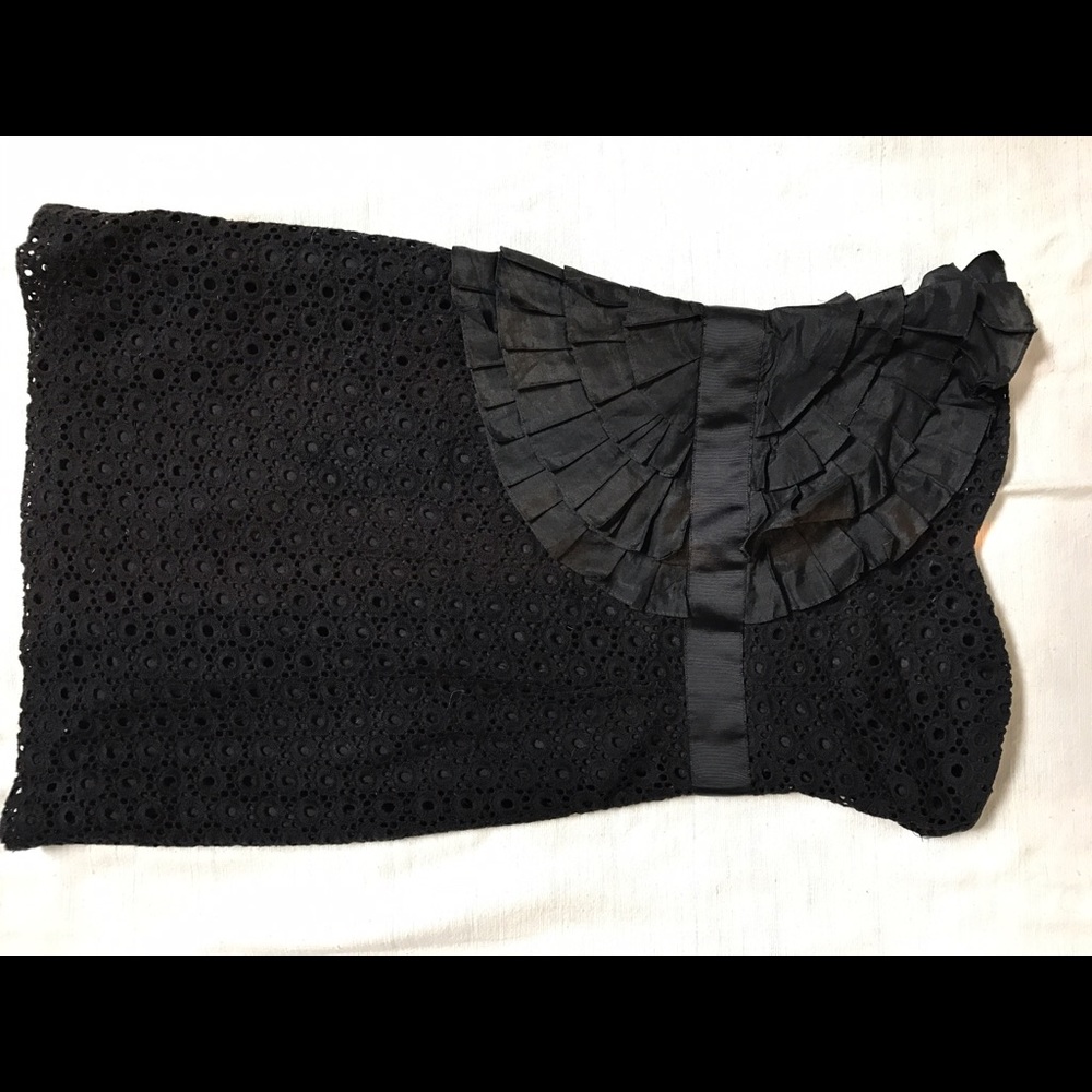 Adorable strapless lbd with eyelet