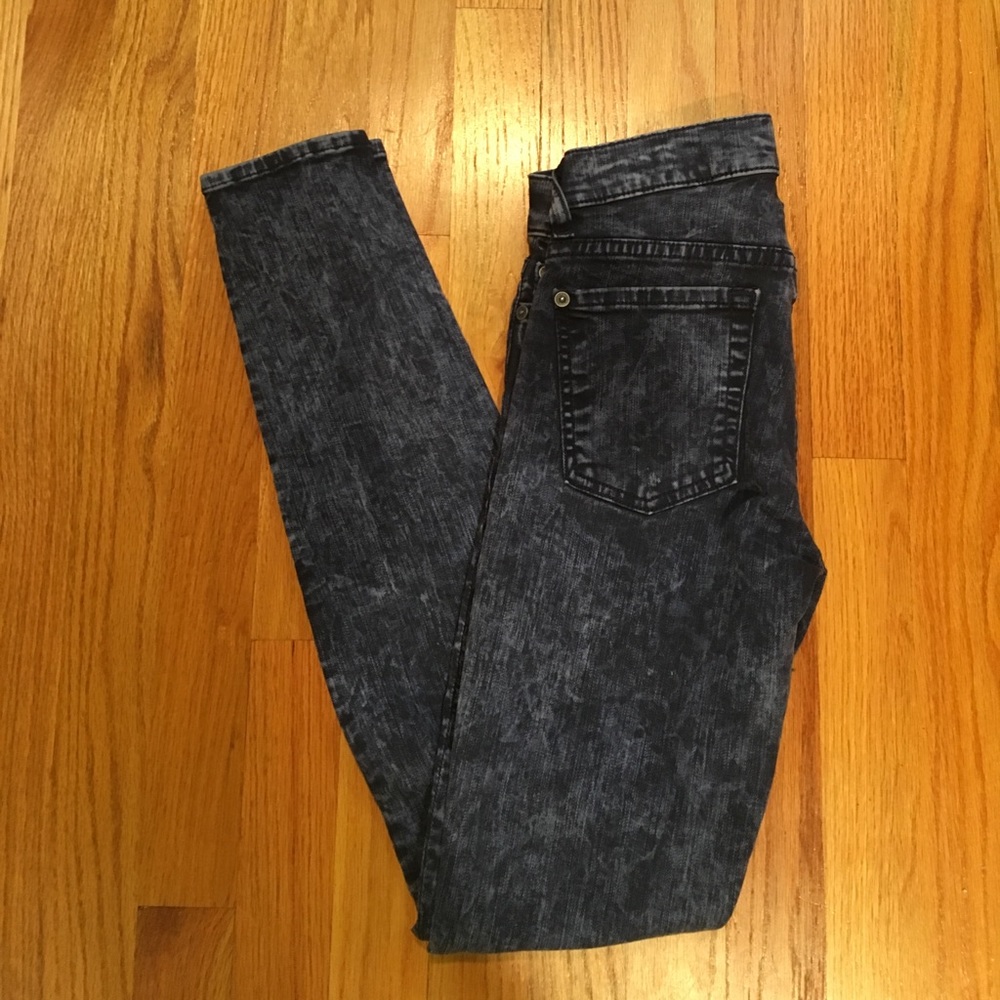 7 For All Mankind Acid Wash Skinny Jeans
