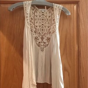 Delia's White Vest with Lace Back