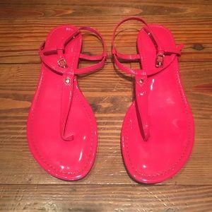 NWOT Ann Taylor LOFT Sz 8 Pink Faux Patent Sandals