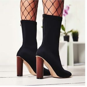 Egoofficial " Zina Black High Ankle Boot " Lycra