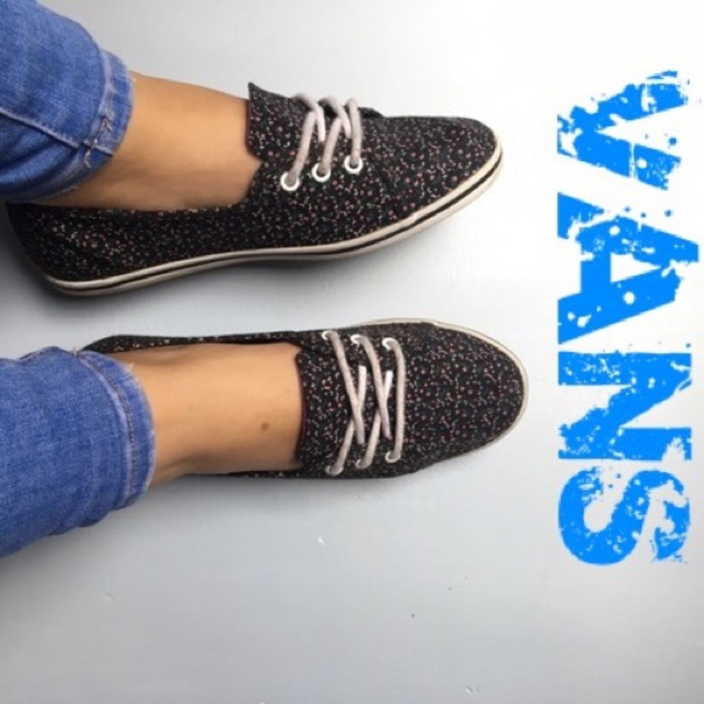 VANS floral sneaker flats with laces