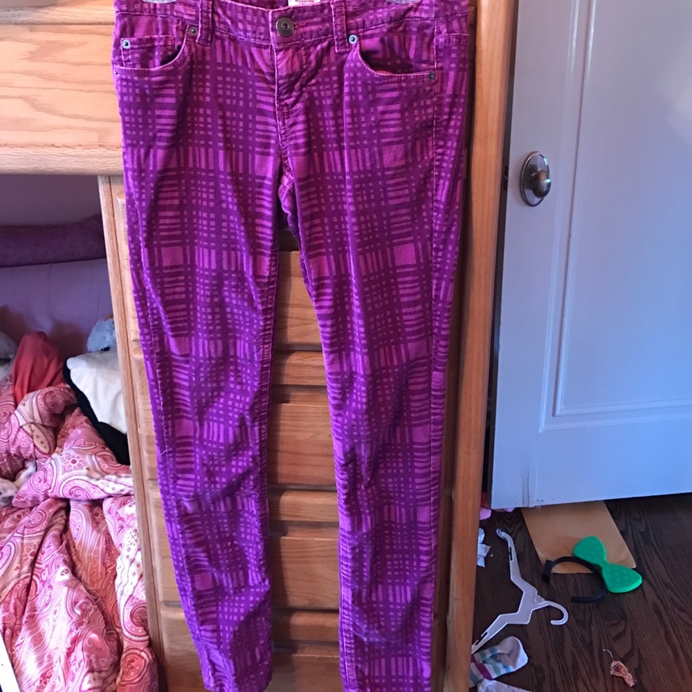 Patterned purple Corduroy pants