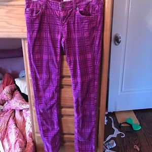 Patterned purple Corduroy pants