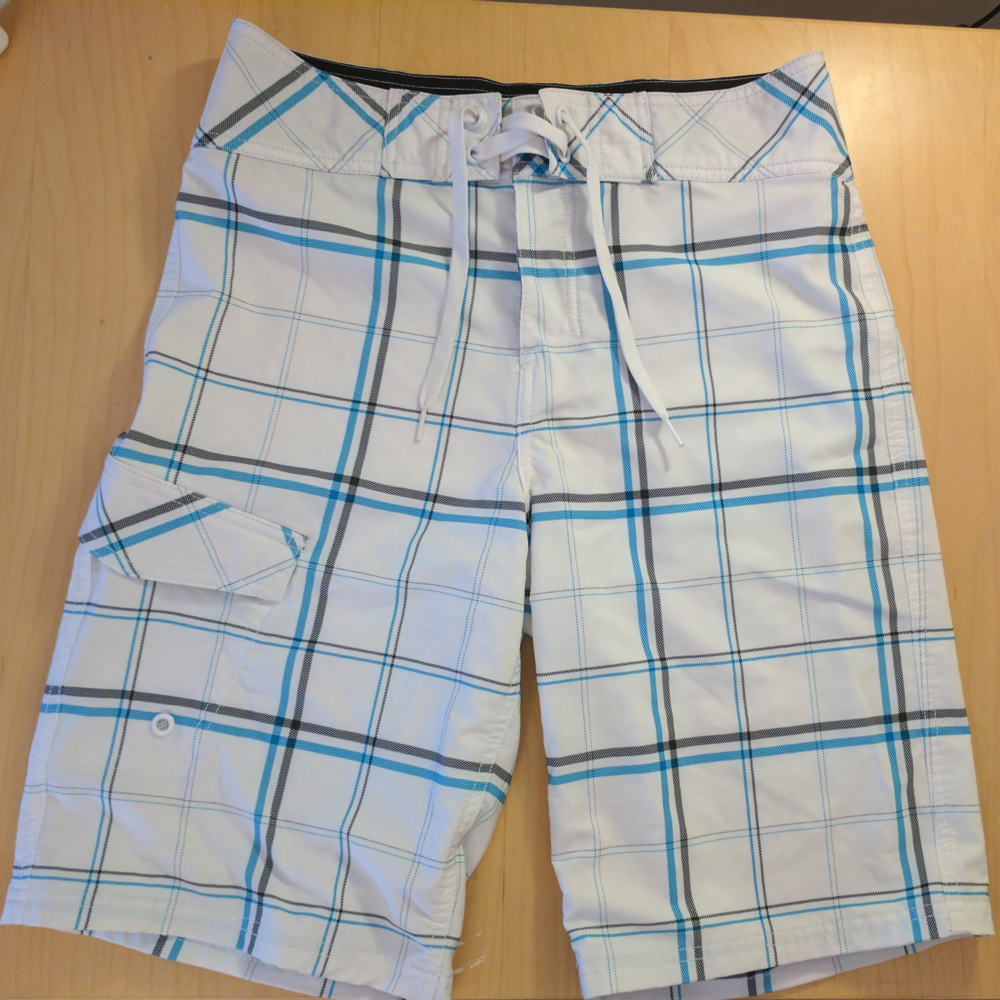 Mossimo White Plaid Boardshorts