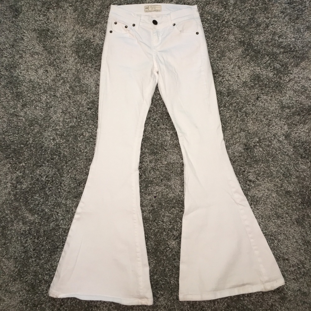 Free People white flare jeans