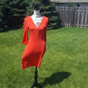 Orange crush summer wrap dress