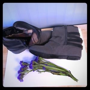 Grey Wedge Ankle Boots