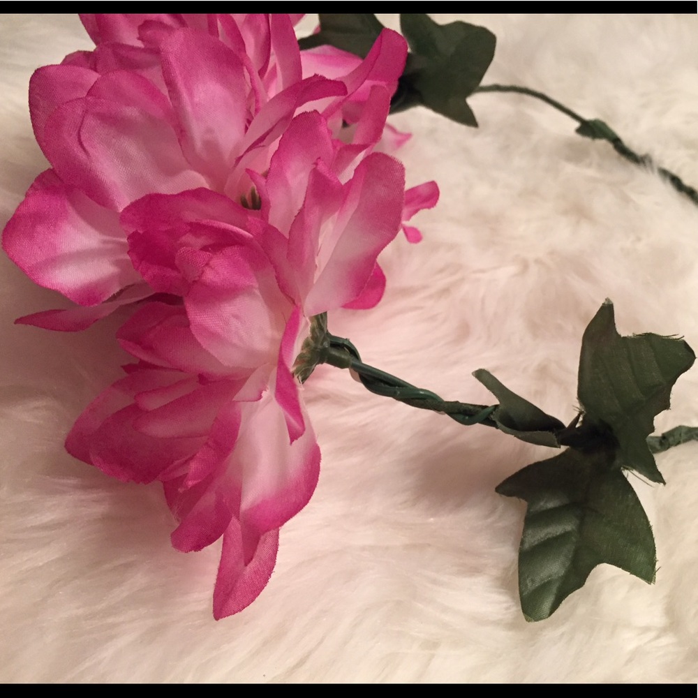 Vibrant Pink Flower Crown