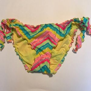 Neon Chevron Ruffled VS Swim Bottoms