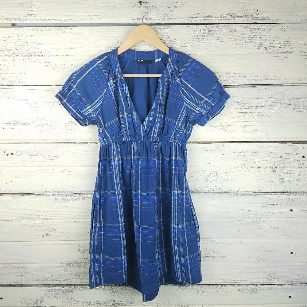 Urban Outfitters BDG Blue Plaid Cotton Dress