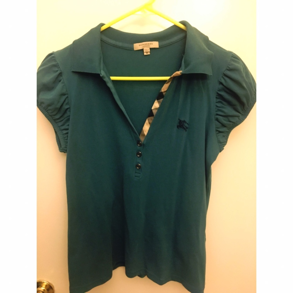 Burberry Polo Shirt with Puff Sleeves