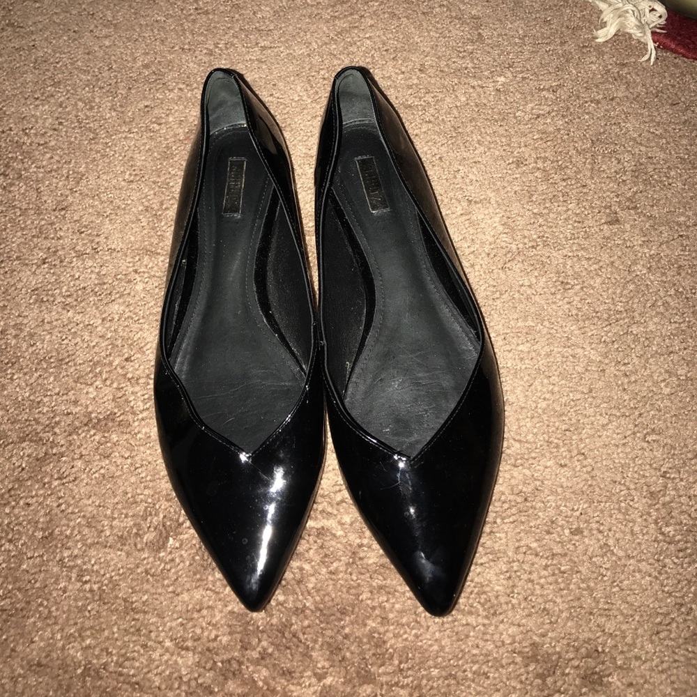 Black patent leather flats