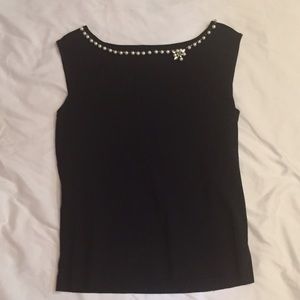 Black sleeveless dress top