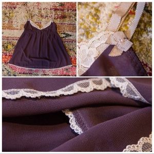 VICTORIA'S SECRET EUC Sheer Purple Lace Camisole