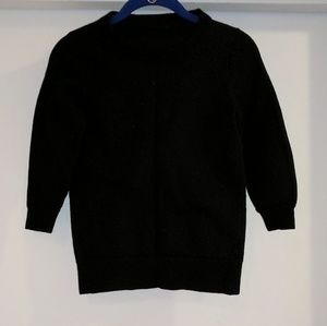 J Crew Black 3/4 Sleeve Sweater