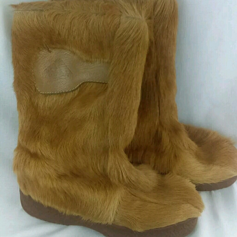 Lamondiale fur brown boots