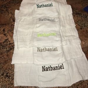 Monogrammed burping cloths