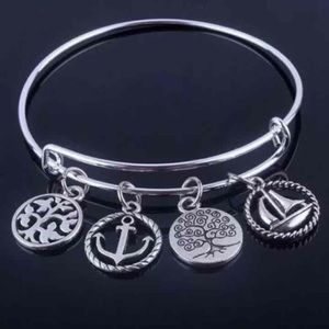 WIRE BANGLE CHARM BRACELET