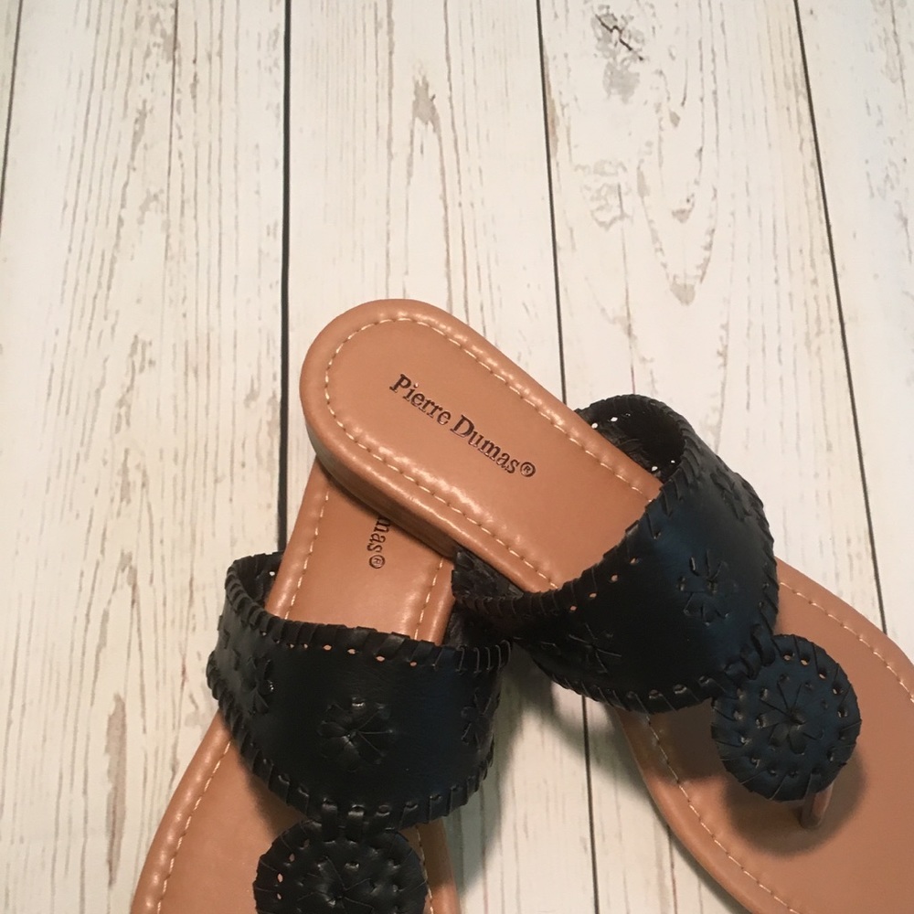 Jack Rogers Inspired Sandals, Black