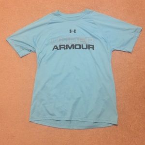 Under Armour tshirt, light blue, medium