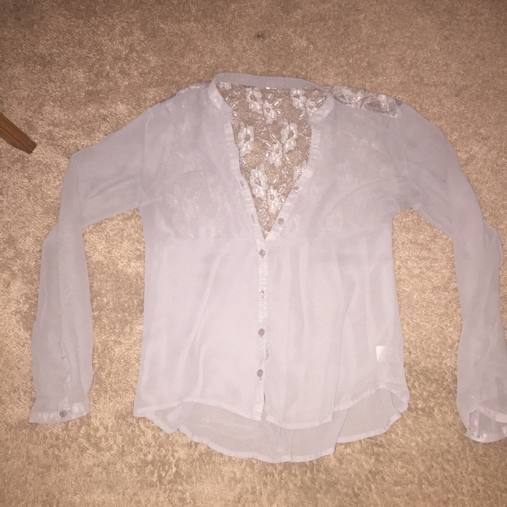 Mesh Button Down Top