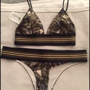 Tropical print bikini