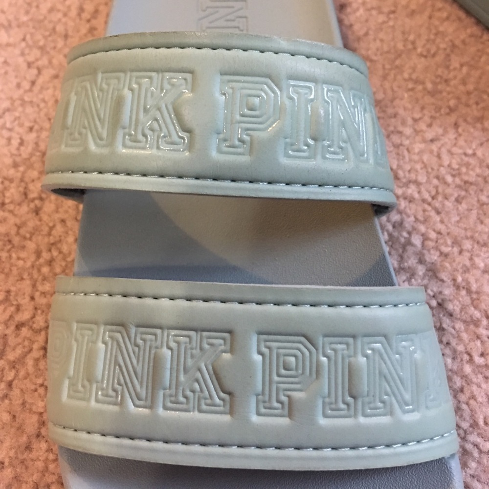 Victoria secret (PINK) green slip on sandals! - Picture 2 of 6