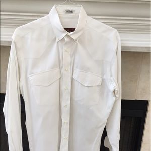 Lucchese men's starched white cowboy shirt